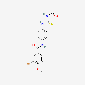 molecular formula C18H18BrN3O3S B3638312 N-(4-{[(acetylamino)carbonothioyl]amino}phenyl)-3-bromo-4-ethoxybenzamide 