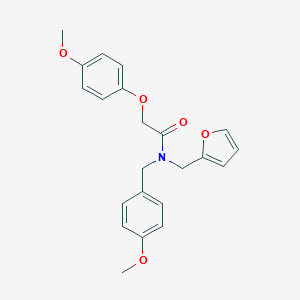 molecular formula C22H23NO5 B363841 N-(2-furylmethyl)-N-(4-methoxybenzyl)-2-(4-methoxyphenoxy)acetamide CAS No. 898508-15-1