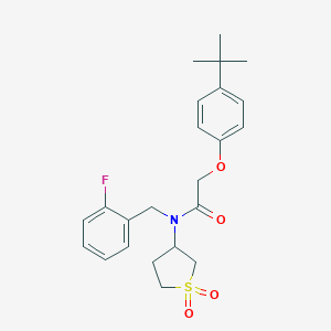 molecular formula C23H28FNO4S B363845 2-(4-tert-butylphenoxy)-N-(1,1-dioxidotetrahydro-3-thienyl)-N-(2-fluorobenzyl)acetamide CAS No. 898471-11-9