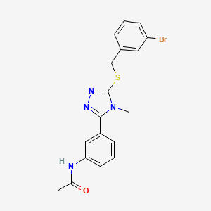molecular formula C18H17BrN4OS B3638453 N-(3-{5-[(3-bromobenzyl)sulfanyl]-4-methyl-4H-1,2,4-triazol-3-yl}phenyl)acetamide 