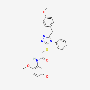 molecular formula C26H26N4O4S B3638460 N-(2,5-dimethoxyphenyl)-2-{[5-(4-methoxybenzyl)-4-phenyl-4H-1,2,4-triazol-3-yl]sulfanyl}acetamide 