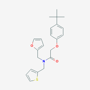 molecular formula C22H25NO3S B363847 2-(4-tert-butylphenoxy)-N-(2-furylmethyl)-N-(2-thienylmethyl)acetamide CAS No. 898503-08-7