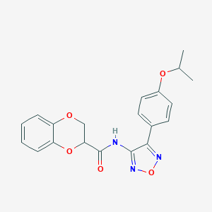 molecular formula C20H19N3O5 B363850 N-{4-[4-(propan-2-yloxy)phenyl]-1,2,5-oxadiazol-3-yl}-2,3-dihydro-1,4-benzodioxine-2-carboxamide CAS No. 898606-53-6