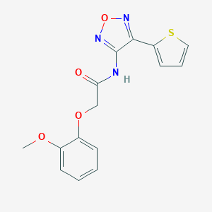 molecular formula C15H13N3O4S B363855 2-(2-methoxyphenoxy)-N-[4-(2-thienyl)-1,2,5-oxadiazol-3-yl]acetamide CAS No. 879472-22-7