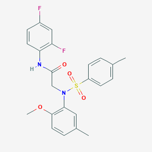 molecular formula C23H22F2N2O4S B3638568 N~1~-(2,4-difluorophenyl)-N~2~-(2-methoxy-5-methylphenyl)-N~2~-[(4-methylphenyl)sulfonyl]glycinamide 