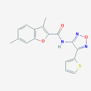 molecular formula C17H13N3O3S B363863 3,6-dimethyl-N-[4-(2-thienyl)-1,2,5-oxadiazol-3-yl]-1-benzofuran-2-carboxamide CAS No. 898485-33-1