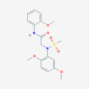 molecular formula C18H22N2O6S B3638657 N~2~-(2,5-dimethoxyphenyl)-N~1~-(2-methoxyphenyl)-N~2~-(methylsulfonyl)glycinamide 