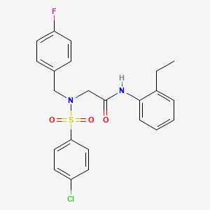 molecular formula C23H22ClFN2O3S B3638741 N~2~-[(4-chlorophenyl)sulfonyl]-N-(2-ethylphenyl)-N~2~-(4-fluorobenzyl)glycinamide 