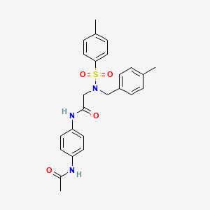 molecular formula C25H27N3O4S B3638771 N-(4-acetamidophenyl)-2-[(4-methylphenyl)methyl-(4-methylphenyl)sulfonylamino]acetamide 