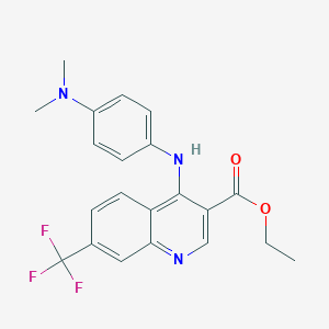 Ethyl 4-[4-(dimethylamino)anilino]-7-(trifluoromethyl)-3-quinolinecarboxylate
