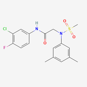 molecular formula C17H18ClFN2O3S B3638824 N-(3-chloro-4-fluorophenyl)-2-(3,5-dimethyl-N-methylsulfonylanilino)acetamide 