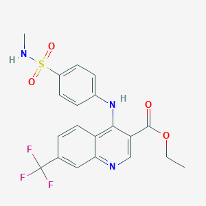 molecular formula C20H18F3N3O4S B363883 Ethyl 4-{4-[(methylamino)sulfonyl]anilino}-7-(trifluoromethyl)-3-quinolinecarboxylate CAS No. 881941-84-0