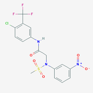 molecular formula C16H13ClF3N3O5S B3638837 N~1~-[4-chloro-3-(trifluoromethyl)phenyl]-N~2~-(methylsulfonyl)-N~2~-(3-nitrophenyl)glycinamide 
