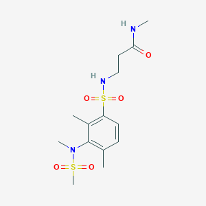 molecular formula C14H23N3O5S2 B363884 3-[[2,4-dimethyl-3-[methyl(methylsulfonyl)amino]phenyl]sulfonylamino]-N-methylpropanamide CAS No. 881936-51-2