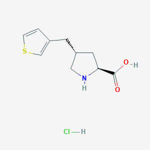 molecular formula C10H14ClNO2S B036389 (2S,4R)-4-(thiophen-3-ylmethyl)pyrrolidine-2-carboxylic acid hydrochloride CAS No. 1373512-35-6