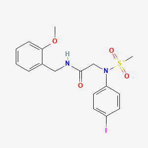 molecular formula C17H19IN2O4S B3638911 N~2~-(4-iodophenyl)-N-(2-methoxybenzyl)-N~2~-(methylsulfonyl)glycinamide 