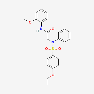 molecular formula C23H24N2O5S B3638987 N~2~-[(4-ethoxyphenyl)sulfonyl]-N~1~-(2-methoxyphenyl)-N~2~-phenylglycinamide 
