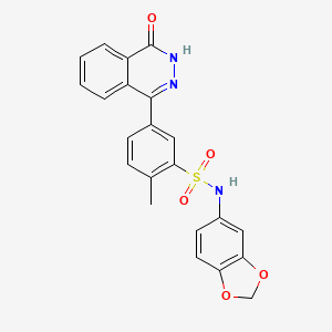 molecular formula C22H17N3O5S B3639007 N-(1,3-benzodioxol-5-yl)-2-methyl-5-(4-oxo-3,4-dihydrophthalazin-1-yl)benzenesulfonamide 