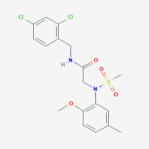 molecular formula C18H20Cl2N2O4S B3639084 N-(2,4-dichlorobenzyl)-N~2~-(2-methoxy-5-methylphenyl)-N~2~-(methylsulfonyl)glycinamide 