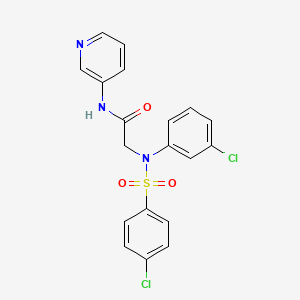molecular formula C19H15Cl2N3O3S B3639129 N~2~-(3-chlorophenyl)-N~2~-[(4-chlorophenyl)sulfonyl]-N~1~-3-pyridinylglycinamide 