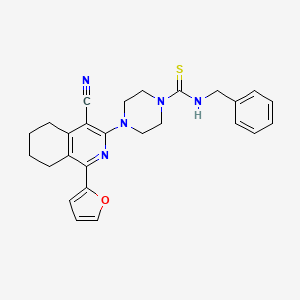 molecular formula C26H27N5OS B3639190 N-benzyl-4-[4-cyano-1-(furan-2-yl)-5,6,7,8-tetrahydroisoquinolin-3-yl]piperazine-1-carbothioamide 