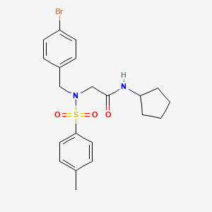 molecular formula C21H25BrN2O3S B3639191 N~2~-(4-bromobenzyl)-N~1~-cyclopentyl-N~2~-[(4-methylphenyl)sulfonyl]glycinamide 