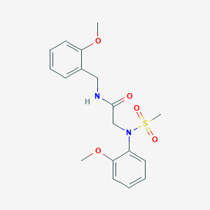 molecular formula C18H22N2O5S B3639230 N~1~-(2-methoxybenzyl)-N~2~-(2-methoxyphenyl)-N~2~-(methylsulfonyl)glycinamide 