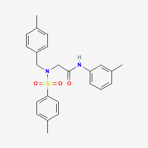 molecular formula C24H26N2O3S B3639241 N-(3-methylphenyl)-2-[(4-methylphenyl)methyl-(4-methylphenyl)sulfonylamino]acetamide 
