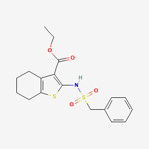 molecular formula C18H21NO4S2 B3639272 ethyl 2-[(benzylsulfonyl)amino]-4,5,6,7-tetrahydro-1-benzothiophene-3-carboxylate 
