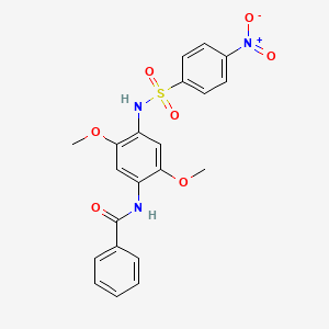molecular formula C21H19N3O7S B3639292 N-(2,5-dimethoxy-4-{[(4-nitrophenyl)sulfonyl]amino}phenyl)benzamide 