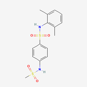 molecular formula C15H18N2O4S2 B3639356 N-(2,6-dimethylphenyl)-4-[(methylsulfonyl)amino]benzenesulfonamide 