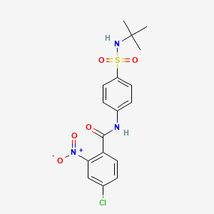 molecular formula C17H18ClN3O5S B3639470 N-[4-(tert-butylsulfamoyl)phenyl]-4-chloro-2-nitrobenzamide 