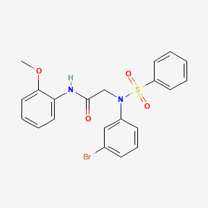 molecular formula C21H19BrN2O4S B3639489 N~2~-(3-bromophenyl)-N~1~-(2-methoxyphenyl)-N~2~-(phenylsulfonyl)glycinamide 