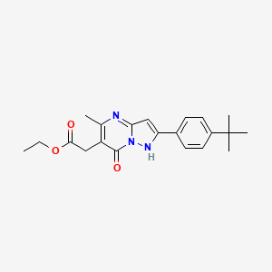 molecular formula C21H25N3O3 B3639589 ethyl [2-(4-tert-butylphenyl)-5-methyl-7-oxo-4,7-dihydropyrazolo[1,5-a]pyrimidin-6-yl]acetate 