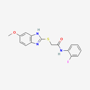 molecular formula C16H14IN3O2S B3639673 N-(2-iodophenyl)-2-[(6-methoxy-1H-benzimidazol-2-yl)sulfanyl]acetamide 