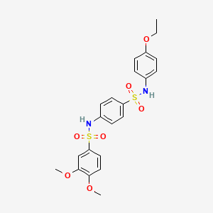 molecular formula C22H24N2O7S2 B3639756 N-(4-{[(4-ethoxyphenyl)amino]sulfonyl}phenyl)-3,4-dimethoxybenzenesulfonamide 
