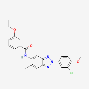 molecular formula C23H21ClN4O3 B3639824 N-[2-(3-chloro-4-methoxyphenyl)-6-methyl-2H-benzotriazol-5-yl]-3-ethoxybenzamide 