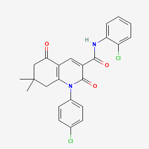 molecular formula C24H20Cl2N2O3 B3639896 N-(2-chlorophenyl)-1-(4-chlorophenyl)-7,7-dimethyl-2,5-dioxo-1,2,5,6,7,8-hexahydroquinoline-3-carboxamide 