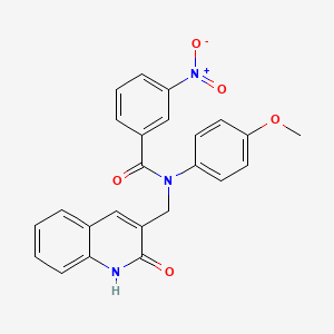 molecular formula C24H19N3O5 B3639975 N-((2-hydroxyquinolin-3-yl)methyl)-N-(4-methoxyphenyl)-3-nitrobenzamide 