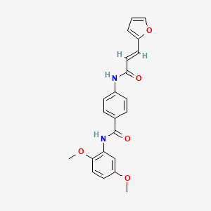 molecular formula C22H20N2O5 B3639983 N-(2,5-dimethoxyphenyl)-4-{[3-(2-furyl)acryloyl]amino}benzamide 