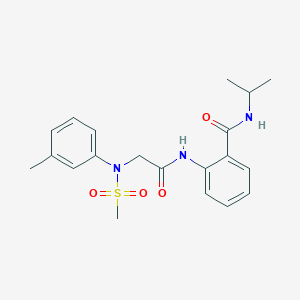 molecular formula C20H25N3O4S B3640063 N-isopropyl-2-{[N-(3-methylphenyl)-N-(methylsulfonyl)glycyl]amino}benzamide 
