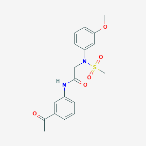 molecular formula C18H20N2O5S B3640118 N~1~-(3-acetylphenyl)-N~2~-(3-methoxyphenyl)-N~2~-(methylsulfonyl)glycinamide 
