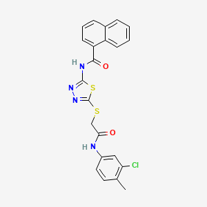 molecular formula C22H17ClN4O2S2 B3640124 N-[5-({2-[(3-chloro-4-methylphenyl)amino]-2-oxoethyl}sulfanyl)-1,3,4-thiadiazol-2-yl]naphthalene-1-carboxamide 