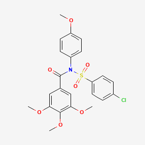 molecular formula C23H22ClNO7S B3640178 N-[(4-chlorophenyl)sulfonyl]-3,4,5-trimethoxy-N-(4-methoxyphenyl)benzamide 