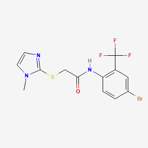 molecular formula C13H11BrF3N3OS B3640189 N-[4-bromo-2-(trifluoromethyl)phenyl]-2-[(1-methyl-1H-imidazol-2-yl)thio]acetamide 