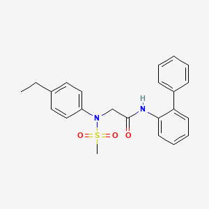 molecular formula C23H24N2O3S B3640214 N~1~-2-biphenylyl-N~2~-(4-ethylphenyl)-N~2~-(methylsulfonyl)glycinamide 
