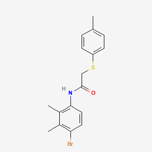 molecular formula C17H18BrNOS B3640215 N-(4-bromo-2,3-dimethylphenyl)-2-[(4-methylphenyl)thio]acetamide 