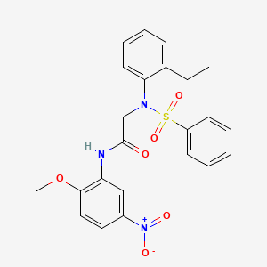 molecular formula C23H23N3O6S B3640312 N~2~-(2-ethylphenyl)-N~1~-(2-methoxy-5-nitrophenyl)-N~2~-(phenylsulfonyl)glycinamide 