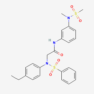 molecular formula C24H27N3O5S2 B3640367 N~2~-(4-ethylphenyl)-N~1~-{3-[methyl(methylsulfonyl)amino]phenyl}-N~2~-(phenylsulfonyl)glycinamide 