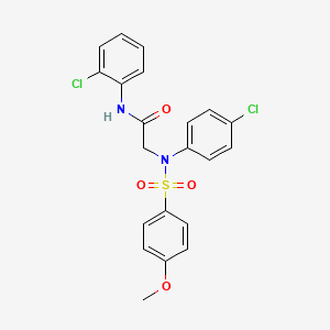 molecular formula C21H18Cl2N2O4S B3640425 N~1~-(2-chlorophenyl)-N~2~-(4-chlorophenyl)-N~2~-[(4-methoxyphenyl)sulfonyl]glycinamide 